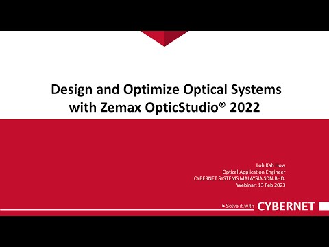 Design and Optimize Optical Systems with Zemax OpticStudio