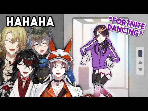 Shu randomly fortnite dances in an elevator while with Luxiem irl