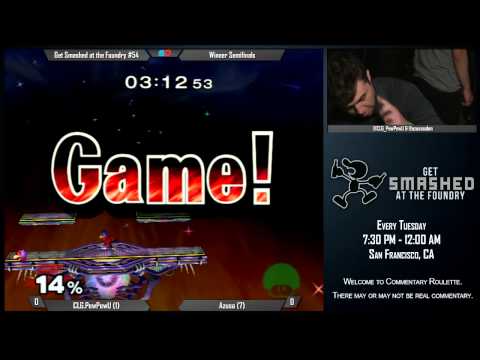 Get Smashed at the Foundry #54 - Winner Semis: CLG.PewPewU (Falco) vs Azusa (Peach)