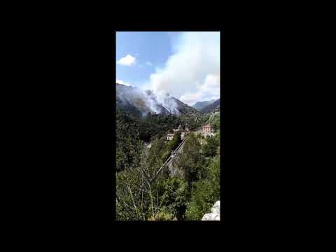 Incendio boschivo tra Airole e Olivetta San Michele