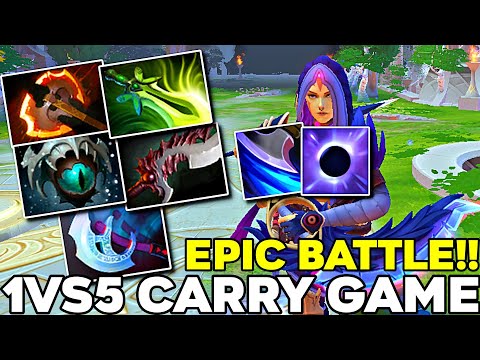 This is HOW Immortal Rank Player Play ANTI MAGE 1vs5 Carry Game Super Battles - Dota 2