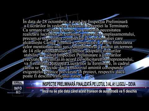 INSPECȚIE PRELIMINARĂ FINALIZATĂ PE LOTUL 3 AL A1 LUGOJ – DEVA
