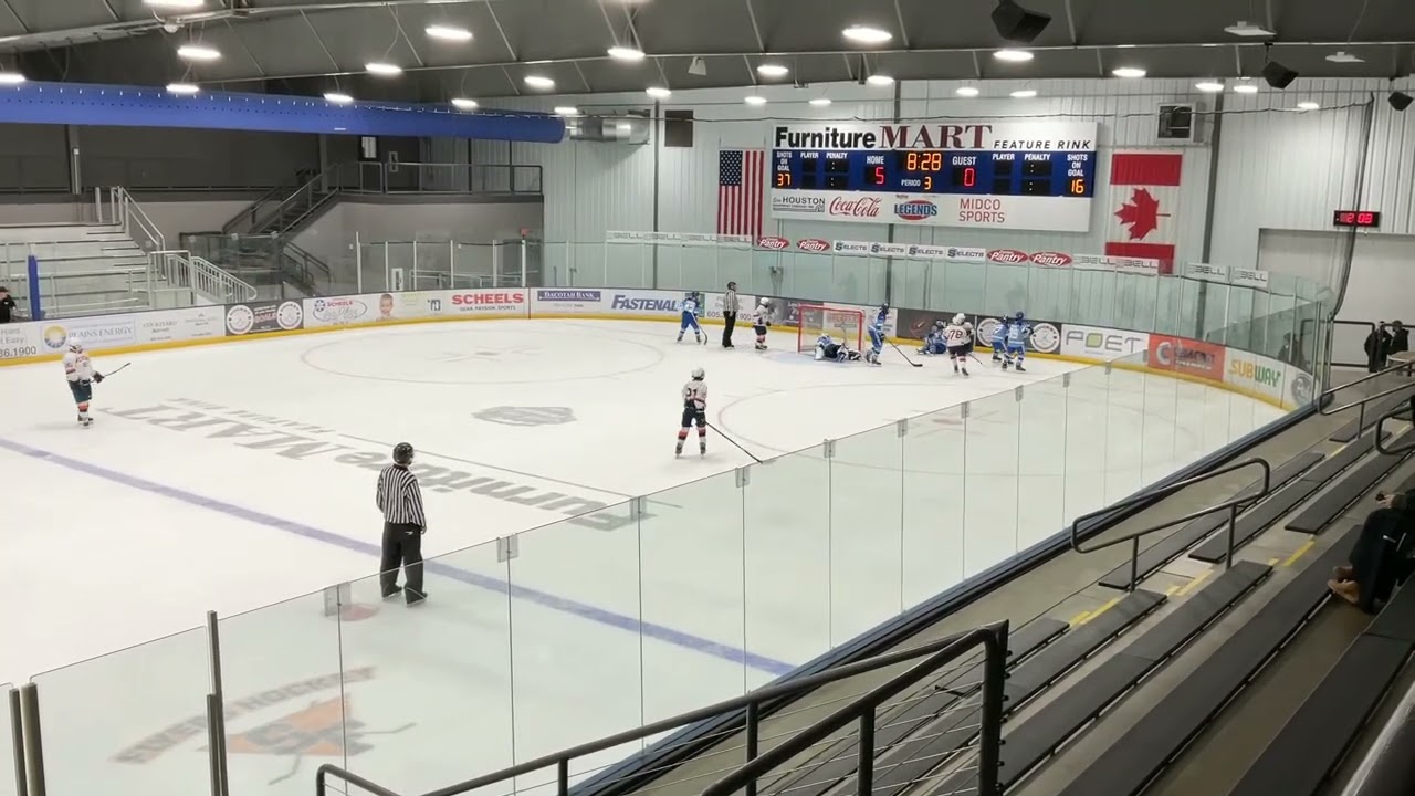 Game 23 Sioux Falls 6-0: Jaxsen scores assisted by Aiden