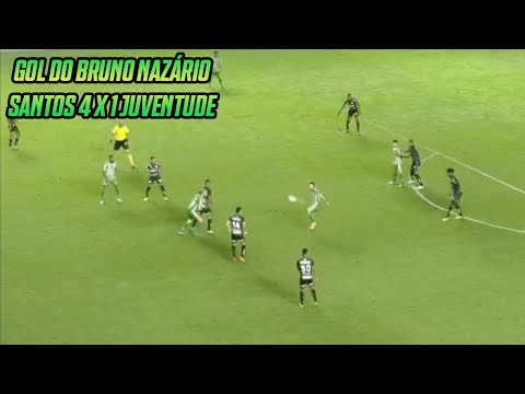 GOL DO BRUNO NAZÁRIO ! SANTOS 4 X 1 JUVENTUDE