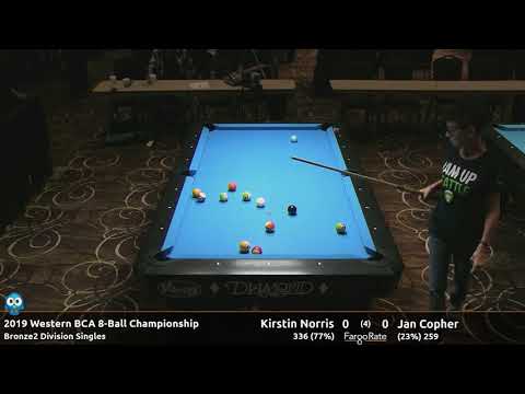 Kirstin Norris vs Jan Copher - Bronze 2 Singles - 2019 Western BCA 8-Ball Championship