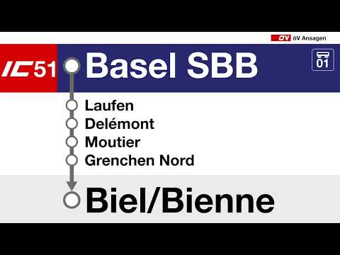 SBB/CFF FV Ansagen • IC51 • Biel/Bienne – Delémont – Basel SBB (Version 2020/2021)