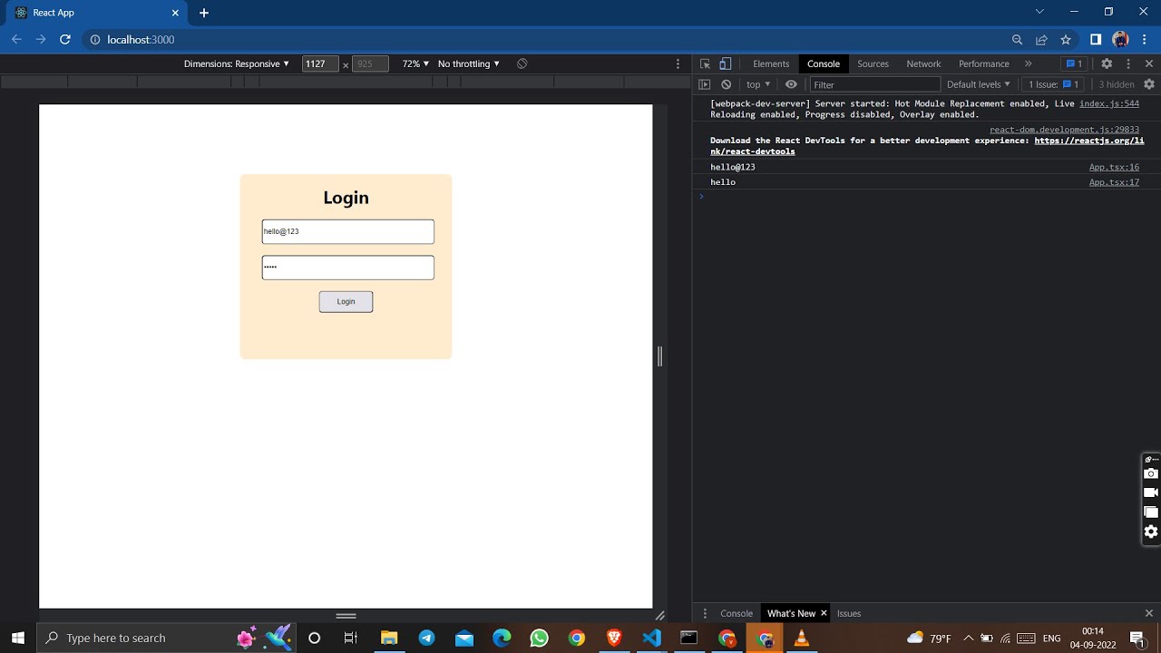 using state for login in React typescript