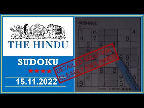 How to Solve 4 Star Hindu  Sudoku Nov 15,  2022 -  Step By Step Solution