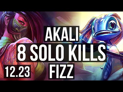 AKALI vs FIZZ (MID) | 8 solo kills, 16/2/4, Legendary, 300+ games | EUW Master | 12.23