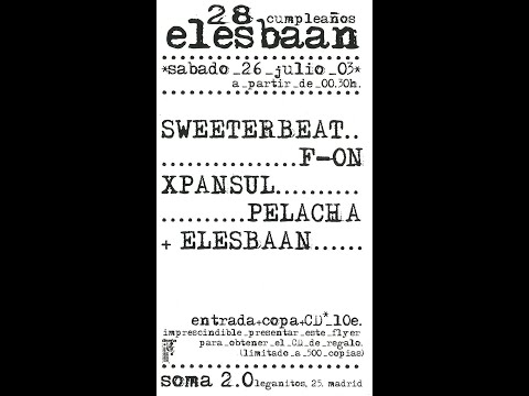 ELESBAAN. SOMA EXPERIMENTAL CLUB (MADRID-SPAIN) 28 B-DAY. ONLYTEKNO COLLECTION 601