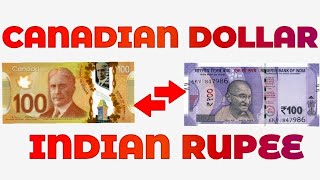 Canadian Dollar To Indian Rupee Exchange Rate Today | CAD To INR | Dollar To Rupee | 🇨🇦 vs. 🇮🇳