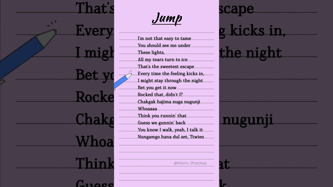 Jump (Lyrics) BLACKPINK #songlyrics #english