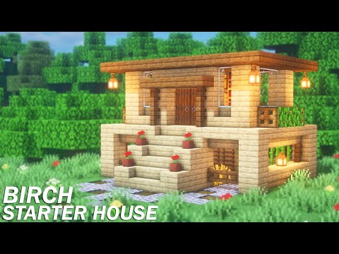 Folli - Minecraft: Simple Birch Starter House Tutorial | How to Build a Starter House in Minecraft