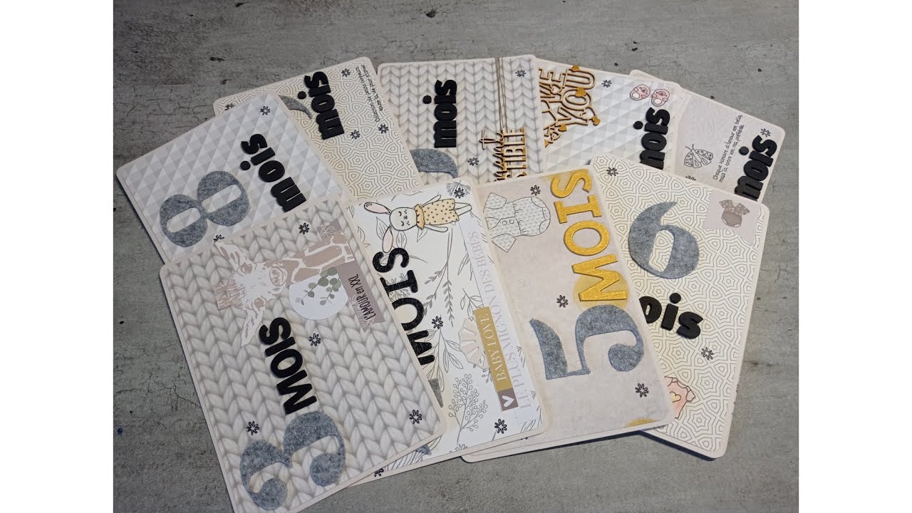 Présentation de mes cartes étapes bébé