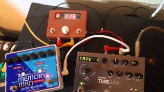 Video thumbnail for Tapestry Audio Time Traveler demo with Strymon Timeline and EHX Deluxe Memory Man TT by Guy Capuano