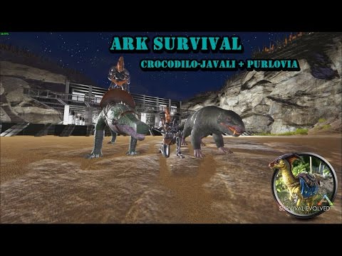 ARK SURVIVAL: Domando um Crocodilo-Javali + Purlovia