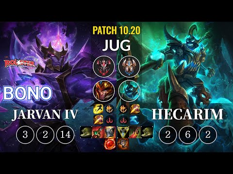 KT Bono Jarvan IV vs Hecarim Jungle - KR Patch 10.20