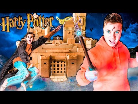 24 Hour BOX FORT Harry Potter!! Magic, Potions, Quidditch & 3:00AM SCARY Monster