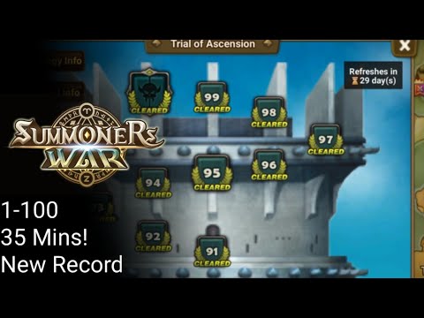 @GenesisPrime TOA 1-100 Speedrun 35mins - Every Level - Summoners War