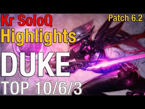 SKT T1 Duke - Fiora vs Poppy - S6 Kr LoL Ranked Solo Highlights #1