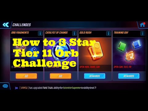 How to Three Star Orb Fragments Tier 11 Global Challenge - Marvel Strike Force - Free to Play.