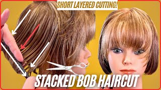 The BEST BOB Haircut For Your Face Shape | Stacked Bob Hair Cut