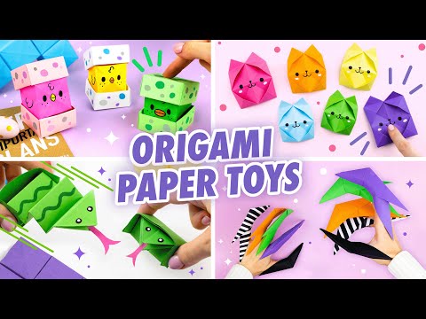 Оригами Pop It Котик из бумаги Origami Paper Pop It DIY TikTok Fidget Toy Антистресс игрушка