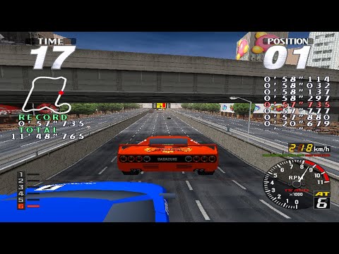 Rave Racer - Namco System 22 - Intermediate - 7 Red Car - Extra Mode - Full Race
