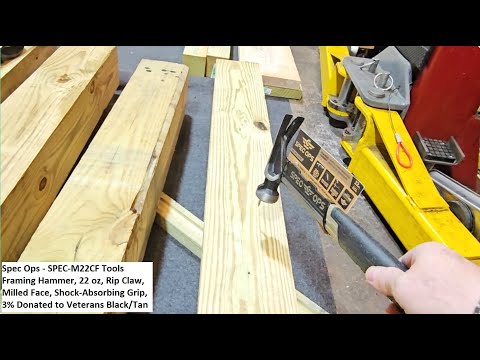 Spec Ops - SPEC-M22CF Tools Framing Hammer, 22 oz, Rip Claw, Milled Face, Shock-Absorbing Grip