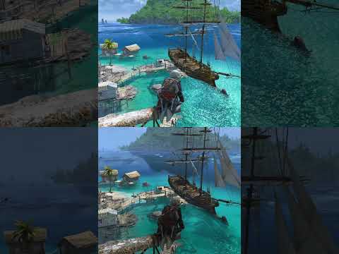 Black Flag Water Graphics Mod Before & After