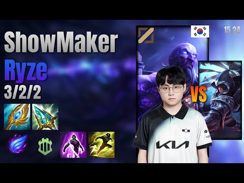ShowMaker Mid Ryze vs Talon lol KR solo rank Full Game 15.24 | 쇼메이커 라이즈 vs 탈론