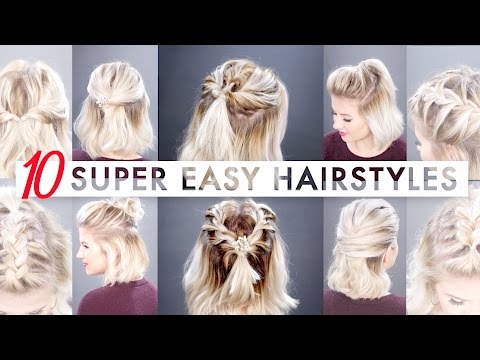 10 Easy Half Up hairstyles for SHORT HAIR Tutorial |...