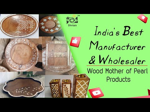 Wood And Mother Of Pearl Chocolate Tray And Box