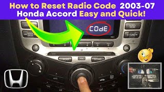 Honda radio code bypass