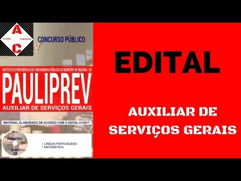 Edital Concurso PAULIPREV 2018 - Auxiliar de Serviços Gerais