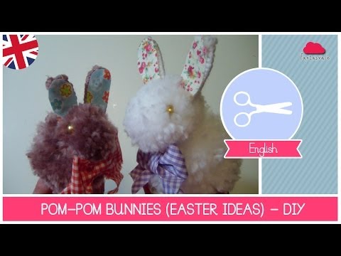 How to make a Bunny with Pom Poms (EASTER crafting ideas) - DIY easy Tutorial by Fantasvale