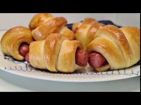 Nemme pølsehorn (med ketchup) | @bagmedmia❣️