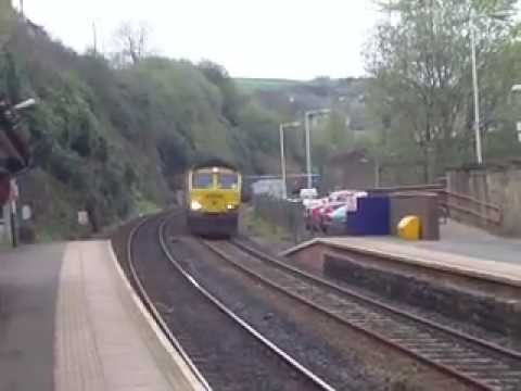 Freightliner Class 66 No 66596 on 6M05 Scunthorpe Roxby - Northenden @ Mossley