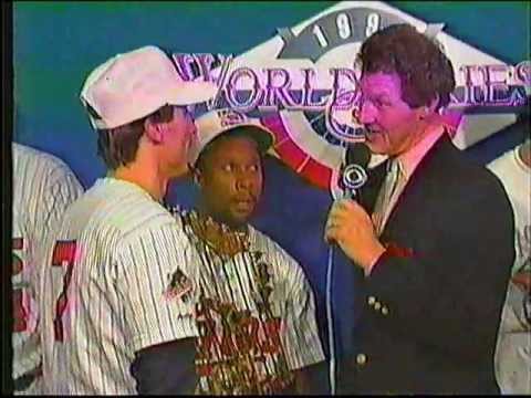 1991 World Series Final Post Game Coverage on CBS