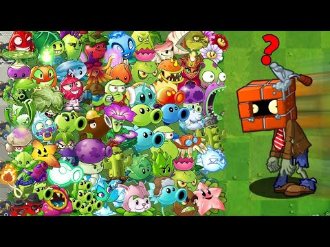 Every Plants 5 POWER-UP vs 35 Brickhead Zombie - Who Will Win? - PvZ 2 Challenge