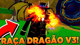 FUI O PRIMEIRO BRASILEIRO A PEGAR A NOVA RAÇA V3 DO DRAGÃO NO BLOX FRUITS!
