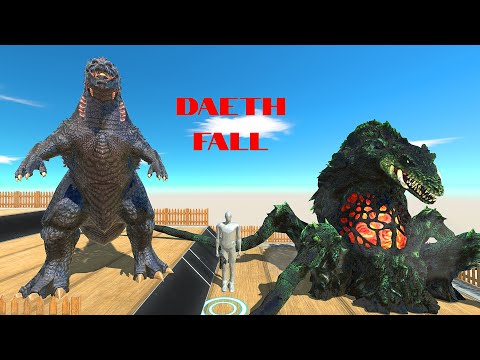 GOJIRA GODZILLA AND FPS DEATH FALL VS BIOLLANTE - Animal Revolt Battle Simulator