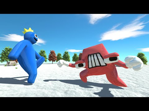 Who Will Win? Alphabet A vs Rainbow Friends Blue - Animal Revolt Battle Simulator