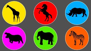 Herbivores: Elephant, Horse, Giraffe, Hippopotamus, Rhinoceros, and Zebra. #ME100