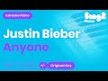 Justin Bieber - Anyone (Piano Karaoke)