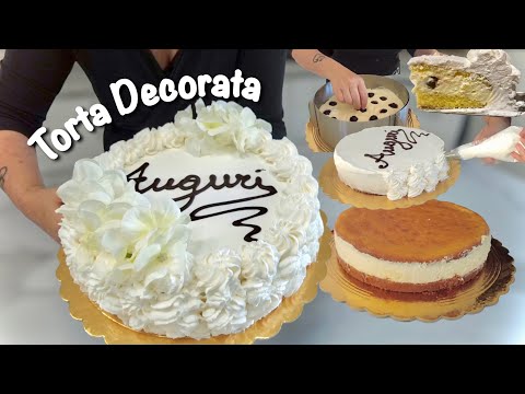 TORTA DECORATA per ricorrenze Pan di Spagna con SOLO 3 UOVA Tutorial PASSO PASSO