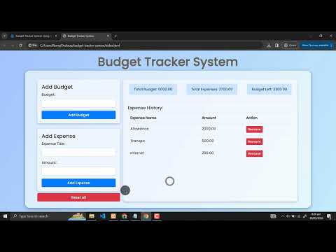 Budget Tracker System Using Html Css And Javascript With Source Code