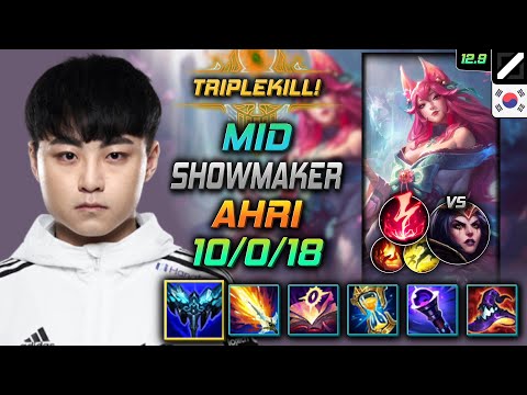 ShowMaker Ahri Mid vs LeBlanc - 쇼메이커 미드 아리 만년서리 감전 - LOL KR 12.9