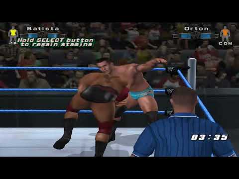 WWE SmackDown! vs  RAW 2006 PS2 Batista vs Randy Orton Gameplay