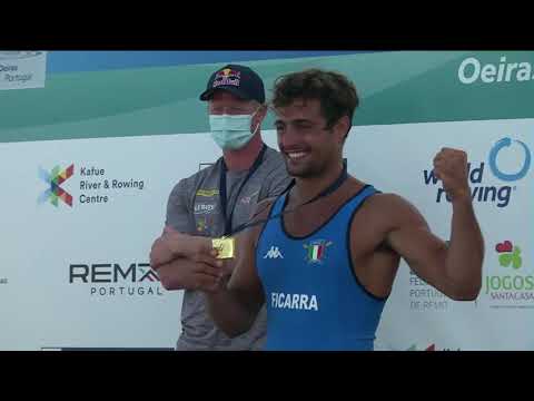 2021 World Rowing Beach Sprint Oeiras, Portugal - Peloro Italia - Giovanni Ficarra CM1x PREMIAZIONE